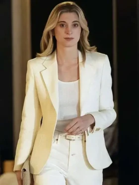 Elizabeth Debicki White Blazer Front View