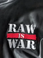 Side profile of the Loiter X WWE jacket highlighting the branded patches on the sleeves.