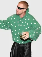 Justin Bieber Polka Dot Hoodie Full Look View
