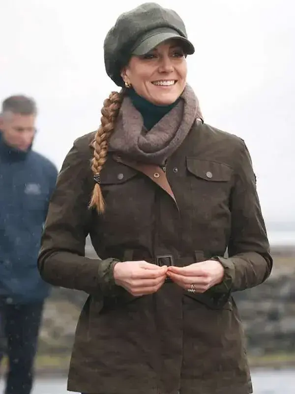 Kate Middleton Brown Cotton Jacket Front View Kate Middleton Brown Cotton Jacket classic standard Front View