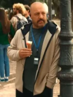 A full view of the Kevin James Solo Mio 2026 Hooded Jacket in black from TV Jackets.