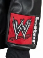 Flat lay of the Loiter X WWE Raw Is War collaboration jacket with all branding visible.