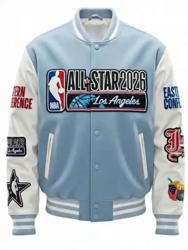 Los Angeles All Star 2026 Varsity Jacket Front View Los Angeles All Star 2026 Varsity Jacket Front View