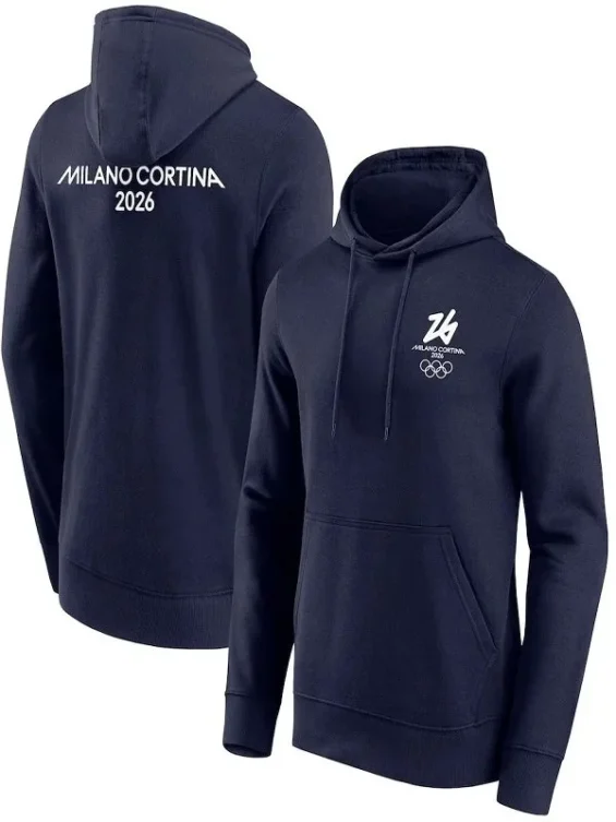 Milano Cortina 2026 Olympics Hoodie | Navy Graphic Logo