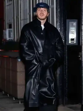 NYC 2026 Jack Harlow Black Leather Coat View