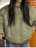 NYFW 2026 Amelia Gray Bomber Jacket Close-Up