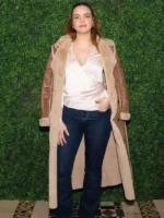 NYFW 2026 Bailee Madison Shearling Leather Coat Full View