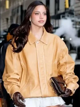 NYFW 2026 Emilia Mernes Brown Leather Jacket View Look