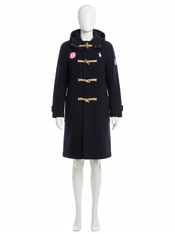 Ralph Lauren Team USA 2026 opening ceremony toggle black coat full view