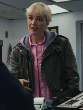 Rose Byrne Tow Leather Jacket Front View