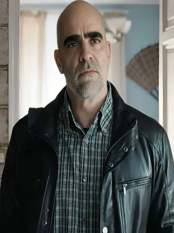 Salvador Luis Tosar Leather Jacket Front View Salvador Luis Tosar Leather Jacket Front View