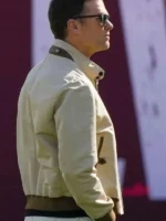 Super Bowl 2026 Beige Bomber Jacket Side View