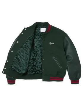 Supreme Cross Varsity Jacket Closure View