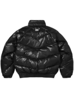 Supreme Schott Shiny Puffer Jacket Black Back View