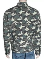 Close-up of the leather logo appliqué and technical branding on a Supreme Vanson Cordura motorcycle jacket.