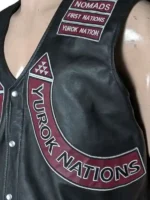 Product showcase for the Jason Momoa leather vest, suitable for international customers.