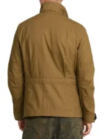 Back view of the Tracker Season 3 Russell Shaw Jacket showing the smooth fabric from TV Jackets.