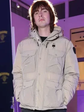 Detailed Close-up of Gene Gallagher Milan Triennale 2026 Jacket Zipper and Buttons