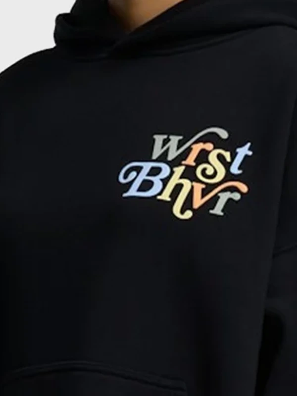 Worst Behaviour Hoodie Close-Up View