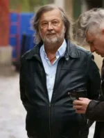 Close-up of premium real leather material and viscose lining on Buratino Jacket