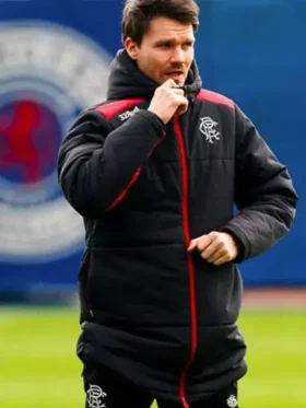 Danny Rohl Blue Puffer Jacket showing quilted pattern