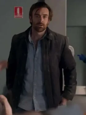 Adam Rowland Home and Away 2026 Remi Carter Black Jacket Front View in Premium Wool