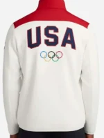 The back view of the Winter Olympics USA 2026 Track Jacket showing the large team branding.