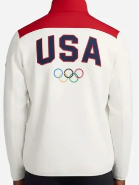 The back view of the Winter Olympics USA 2026 Track Jacket showing the large team branding.