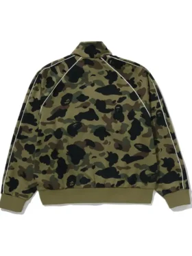 1st Camo Logo Relaxed Fit Green Track Jacket Back View