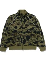 1st Camo Logo Relaxed Fit Green Track Jacket Front View