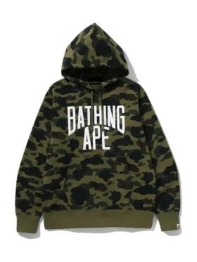 1st Camo Pullover Green Hoodie Mens Front View