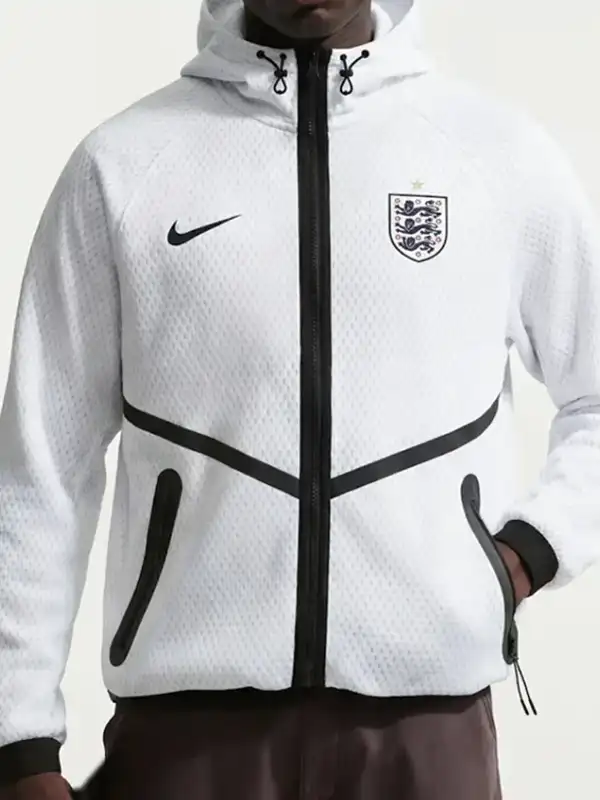 2026 England Teams Mesh Anthem Jacket Front View Front view of the World Cup 2026 Teams Mesh Anthem Jacket England