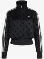 Adidas Polka Dot Track Black Jacket Front View