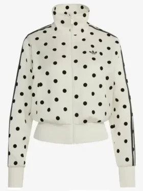 Adidas Polka Dot Track White Jacket Front View