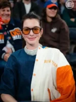 Anne Hathaway New York Knicks Jacket Front View