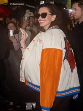 Anne Hathaway New York Knicks Jacket Side View