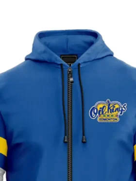 Bardown Striper Royal Full-Zip Hoodie Close-Up View