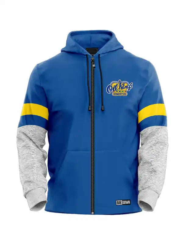 Bardown Striper Royal Full-Zip Hoodie Front View Bardown Striper Royal Full-Zip Hoodie Front View