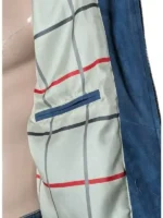 Brad Pitt F1 Blue Bomber Leather Jacket Inside View