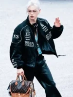 Closet view of the Chinese Grand Prix F1 Felix Bomber Jacket on a hanger.