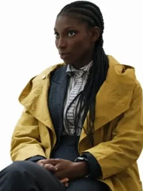 Christophers Michaela Coel Hooded Coat front view with hooded collar