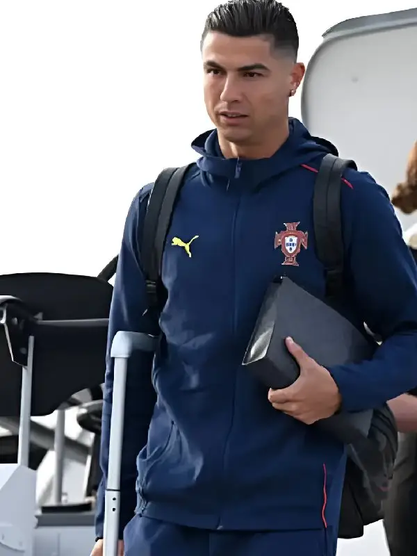 Cristiano Ronaldo Portugal 2025 Track Jacket Front View Ronaldo Portugal 2025 Track Jacket Front View