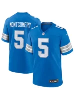 David Montgomery Detroit Lions Jersey Front And Back View
