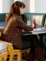 Devil Wears Prada Brown Leather Jacket Back Side View