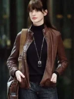 Devil Wears Prada Brown Leather Jacket Front View