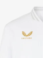 The clean white satin edition of the England Rugby x Undefeated x Castore bomber jacket.