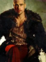 Fight Club Tyler Durden Brown Fur Jacket Closure View