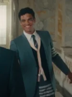 Front view of the Gunther Forst The Beauty Stripe Blazer.