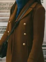Howard Chicago Med S10 Brown Peacoat Close-Up