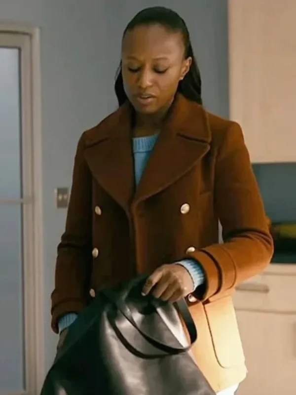 Howard Chicago Med S10 Brown Peacoat Front View Howard Chicago Med S10 Brown Peacoat Front View